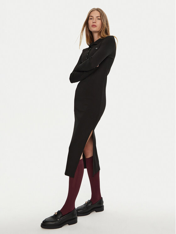 Calvin Klein Jeans Calvin Klein Jeans Rochie tricotată J20J224456 Negru Slim Fit