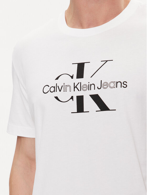 Calvin Klein Jeans Calvin Klein Jeans Tričko Distrupted J30J325190 Biela Regular Fit