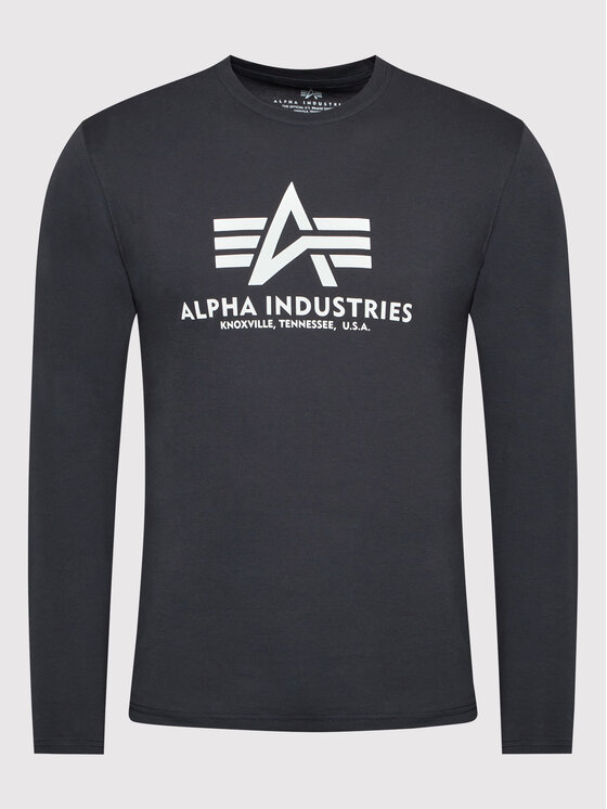 Alpha Industries Alpha Industries Longsleeve Basic 100510 Granatowy Regular Fit