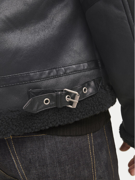 Jack&Jones Jack&Jones Μπουφάν από απομίμηση δέρματος Cole Aviator 12261819 Μαύρο Regular Fit