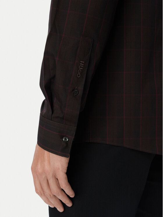 HUGO HUGO Košeľa Valerio 50570567 Tmavo hnedá Modern Fit