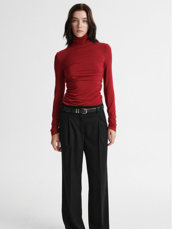 MARI PRETI MARI PRETI Pantaloni di tessuto SOLENNE Nero Slim Fit