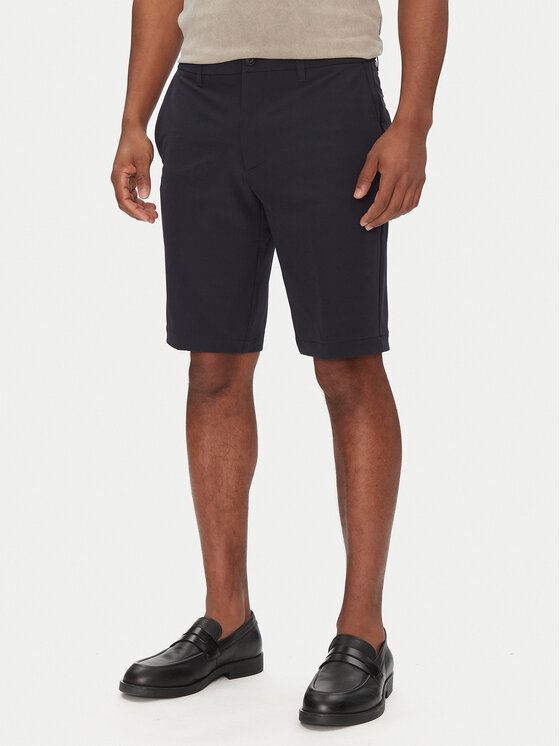 BOSS BOSS Šortky z materiálu S_Commuter_10.5 Inch 50540337 Tmavomodrá Slim Fit