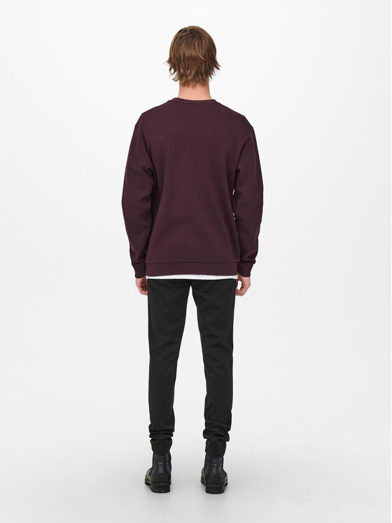 Only & Sons Only & Sons Sweatshirt 22018683 Dunkelrot Regular Fit