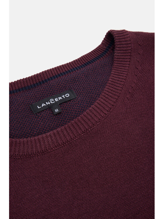Lancerto Lancerto Sweter Morey SW073223000024 Bordowy Regular Fit