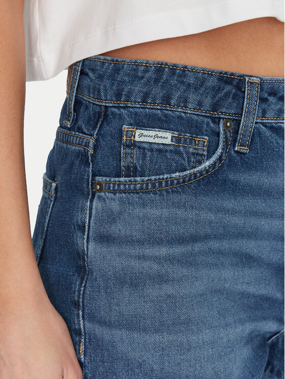 Guess Guess Pantaloni scurți de blugi W5GD0Y D5O11 Bleumarin Regular Fit