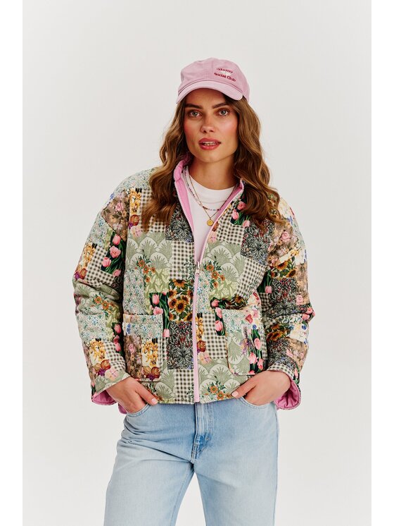 NAOKO NAOKO Prechodná bunda Pink Meadow Ružová Regular Fit