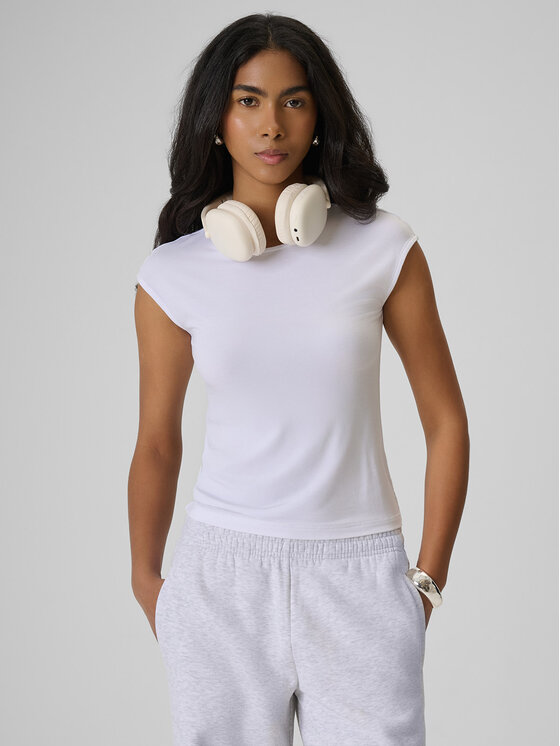 4F 4F Top ESSENTIAL 4 Biały Slim Fit