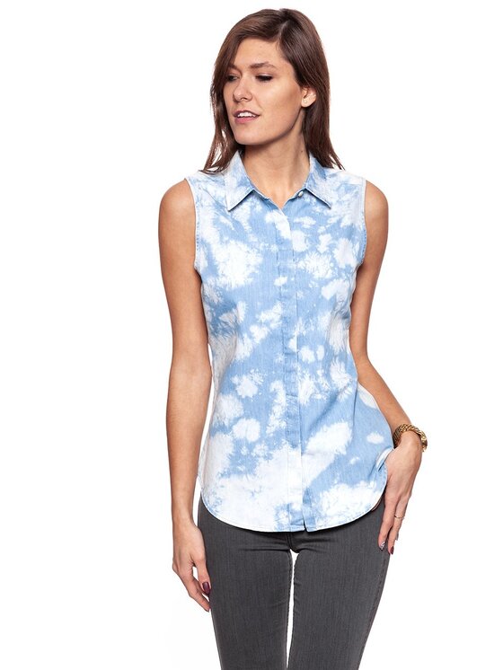 Wrangler Wrangler Camicia FADE BLOUSE Bianco Slim Fit