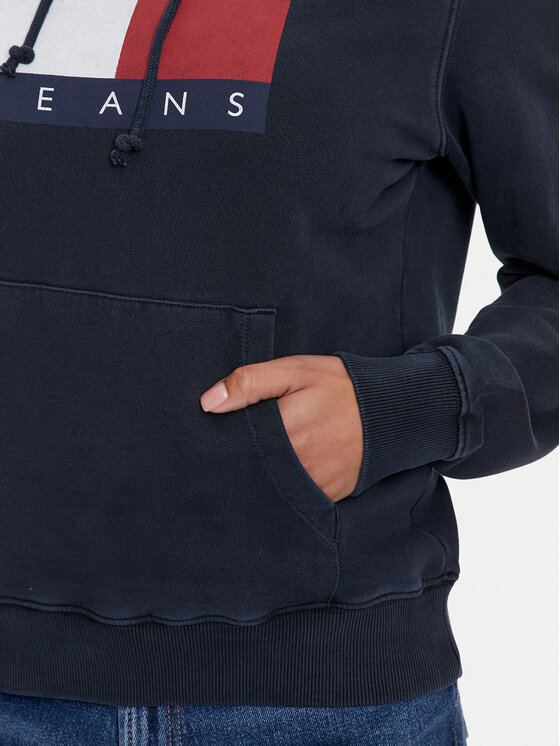 Tommy Jeans Tommy Jeans Majica dugih rukava Flag DW0DW18654 Tamnoplava Regular Fit