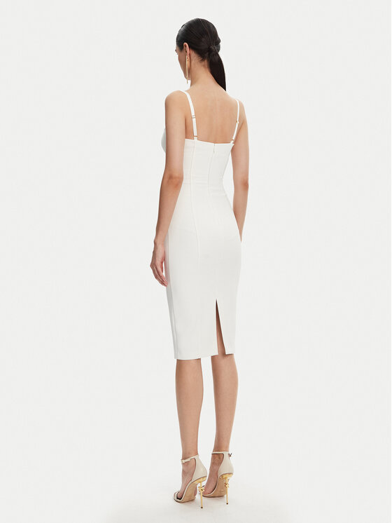 Elisabetta Franchi Elisabetta Franchi Koktejlové šaty AB-702-51E2 Biela Regular Fit