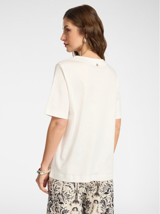 Elena Mirò Elena Mirò T-Shirt G004Z000633N011 Biały Regular Fit