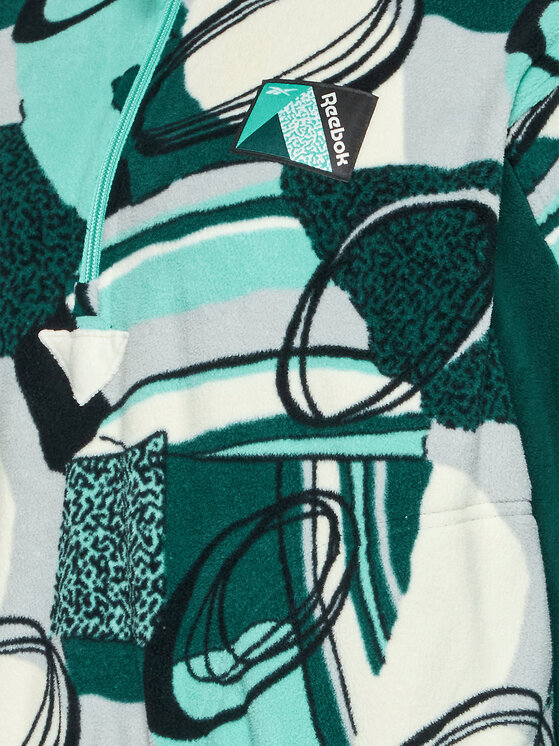 Felpa di pile Winter Print HH7288 Verde Oversize
