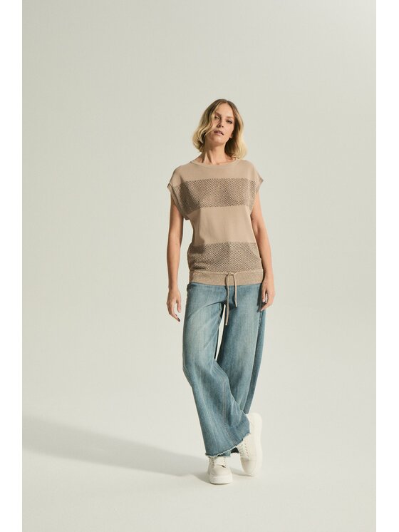 Deni Cler Milano Deni Cler Milano Sweter T-DC-S205-E2-20-13-1 Beżowy Loose Fit