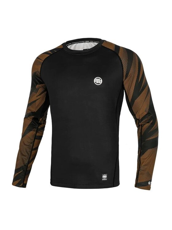 PITBULL PITBULL Koszulka techniczna Longsleeve Rashguard Performance Pro plus Belt M Brązowy Regular Fit