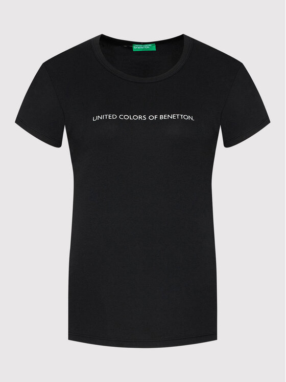 United Colors Of Benetton United Colors Of Benetton T-shirt 3GA2E16A2 Crna Regular Fit