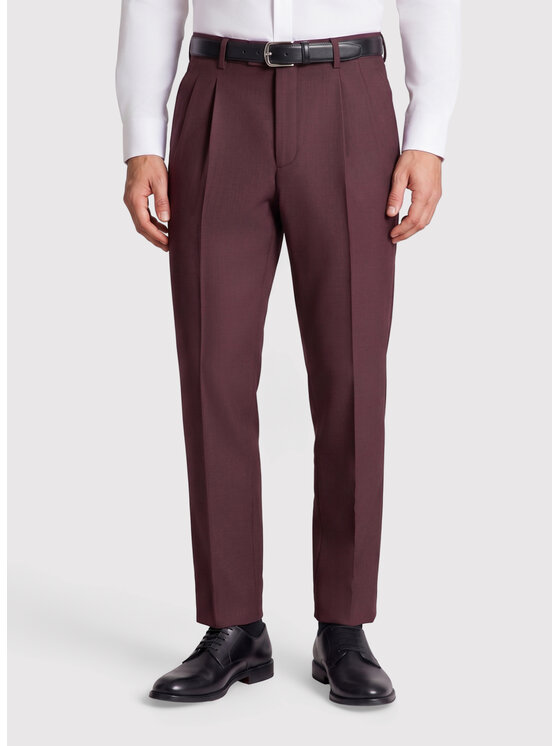 Pako Lorente Pako Lorente Spodnie garniturowe P26WF-6G-008 Bordowy Regular Fit