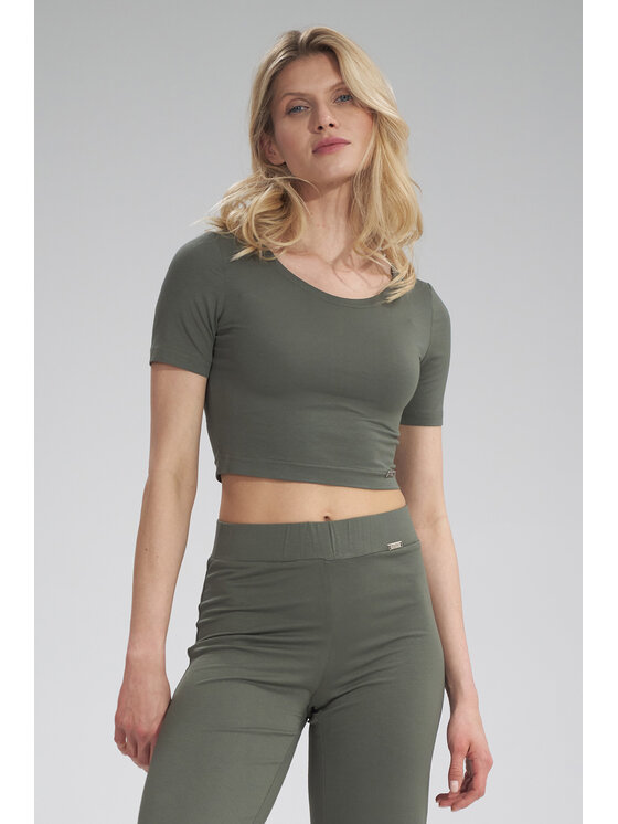FIGL FIGL Μπλουζάκι M748 Χακί Regular Fit