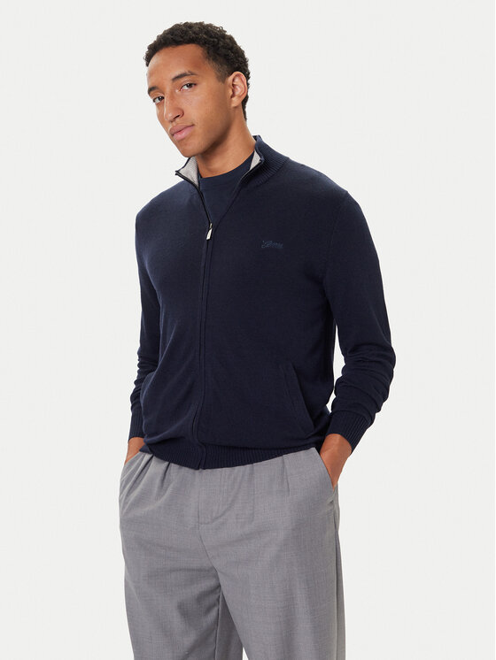 Guess Guess Kardiganas M5YR28 Z0122 Tamsiai mėlyna Slim Fit