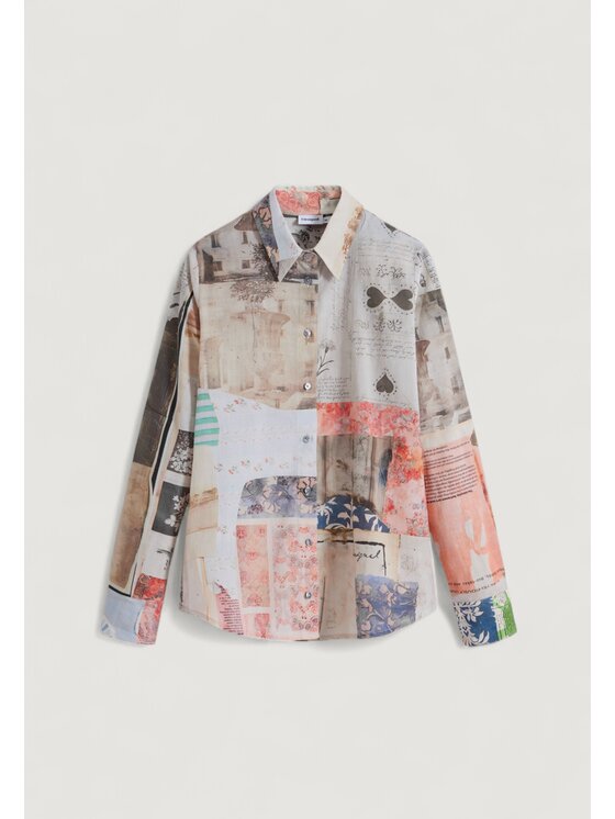 Desigual Desigual Μπλουζάκι CAM_PHOTOPOSTA Μπεζ To Fit