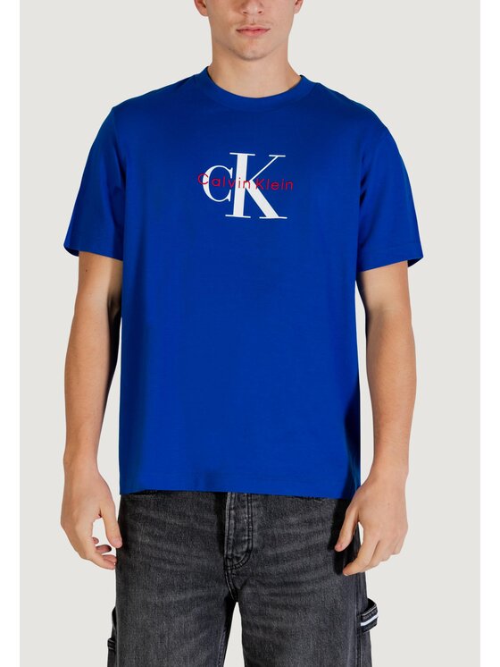Calvin Klein Jeans Calvin Klein Jeans T-Shirt SS Hero Monologo Tee Μπλε Casual Fit