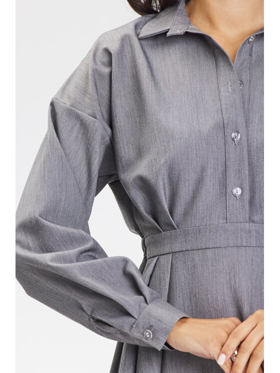 Awama Awama Sukienka wieczorowa A668 Szary Basic Fit