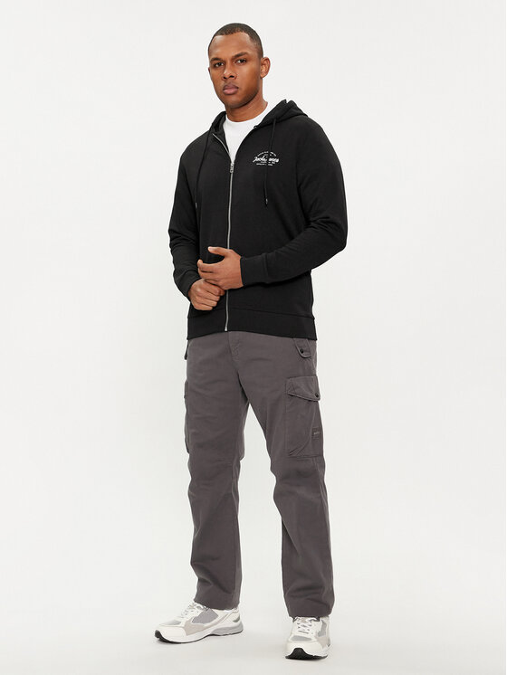 Jack&Jones Jack&Jones Majica dugih rukava Forest 12249238 Crna Standard Fit