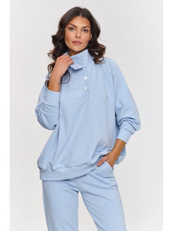 Makadamia Makadamia Dres A5 Błękitny Loose Fit