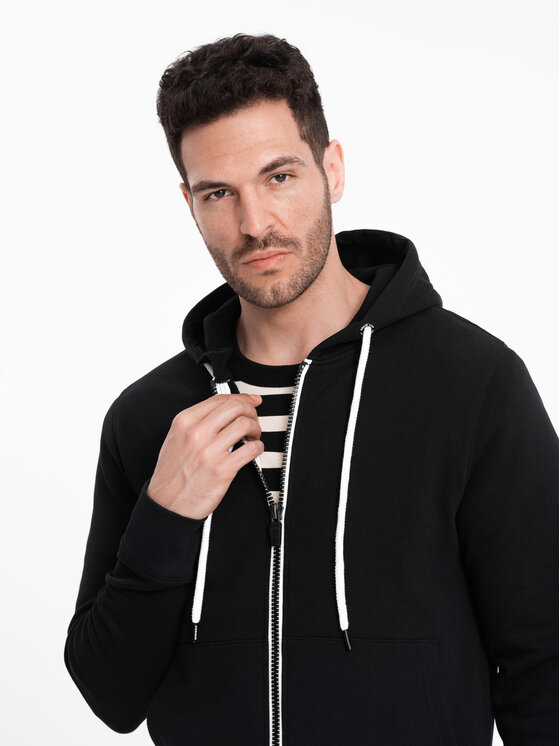 Ombre Ombre Mikina OM-SSBZ-0178 Černá Classic Fit
