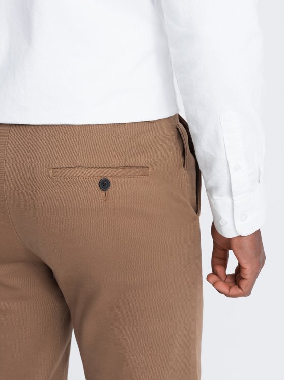 Ombre Ombre Chinosy OM-PACP-0190 Brązowy Regular Fit