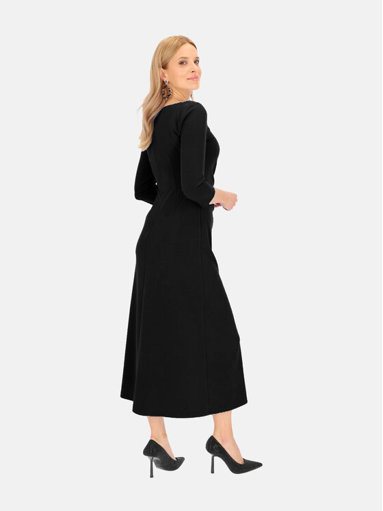 L’AF L’AF Sukienka dzianinowa Rima Czarny Slim Fit