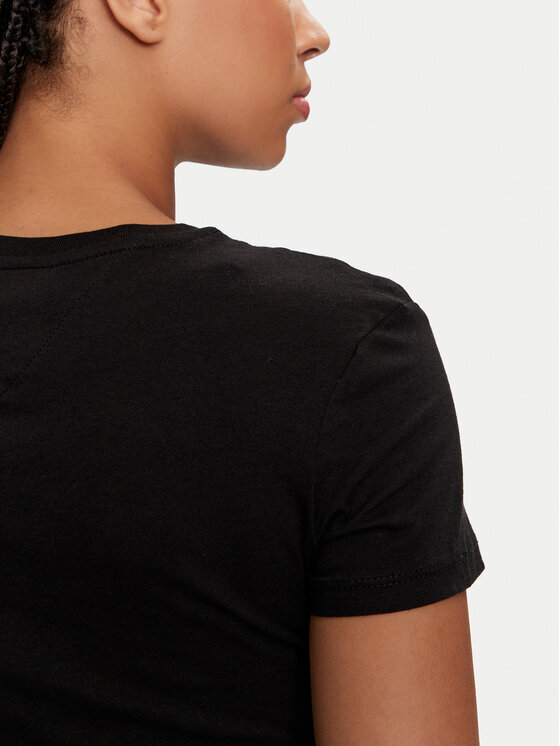 Tommy Jeans Tommy Jeans T-krekls Essential DW0DW18397 Melns Slim Fit