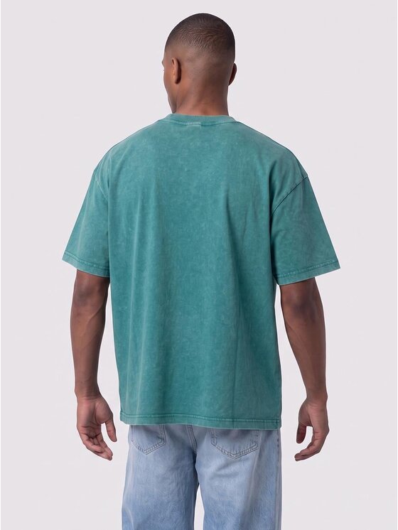 Urban City Urban City T-Shirt Szeroka luźna sprana acid wash 132840 Zielony Oversize
