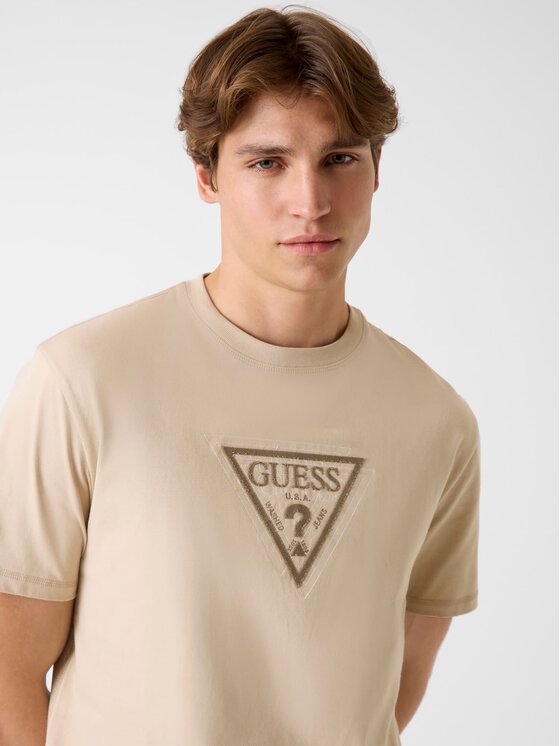 Guess Guess Marškinėliai 180916 Smėlio Classic Fit