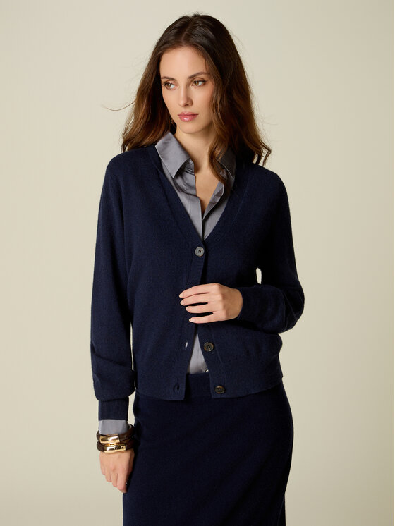 Oltre Oltre Kardigan M322J005576N034 Niebieski Regular Fit