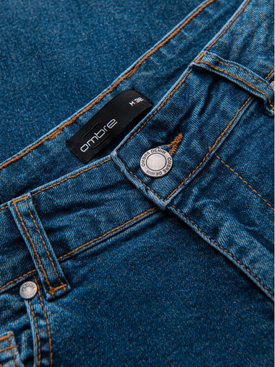 Ombre Ombre Jeansy OM-PADP-0253 Modrá Regular Fit