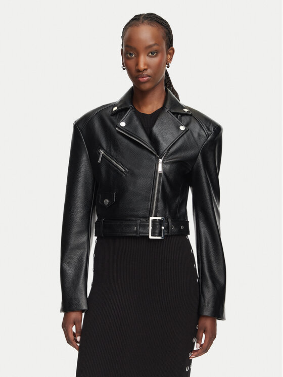 KARL LAGERFELD Geacă din imitație de piele B3W14008 Negru Regular Fit