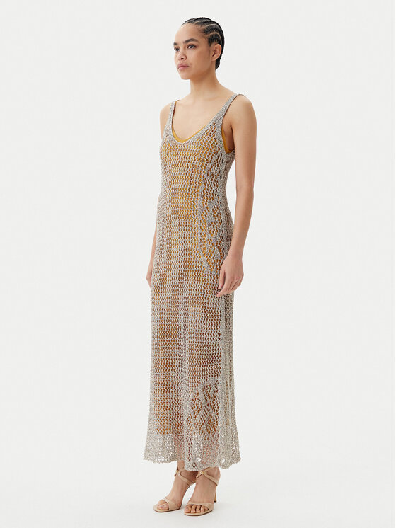 PINKO PINKO Rochie tricotată Viggiano Abito 104889 A2FB Bej Slim Fit