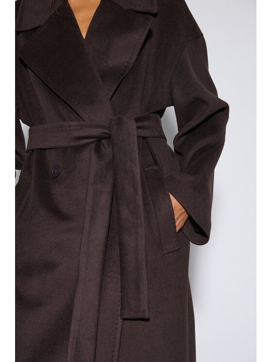 Estro Estro Płaszcz wełniany ER00120608 Brązowy ciemny Loose Fit