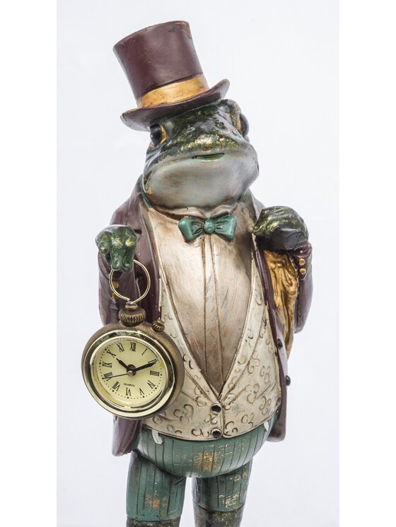 MIAhome MIAhome Figurka Żabi elegant z zegarkiem 46x15,5x14cm Kolorowy