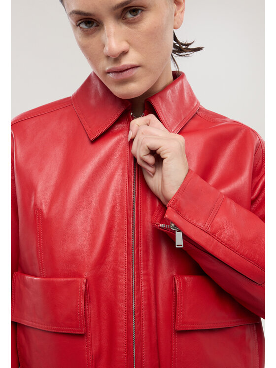 Trussardi Trussardi Kurtka skórzana R366A000735N016 Czerwony Regular Fit