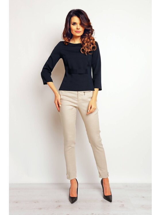 Infinite You Infinite You Bluzka M089 Granatowy Basic Fit