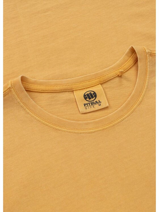 PITBULL PITBULL T-Shirt Koszulka męska Denim Washed OCEANSIDE L Żółty Regular Fit