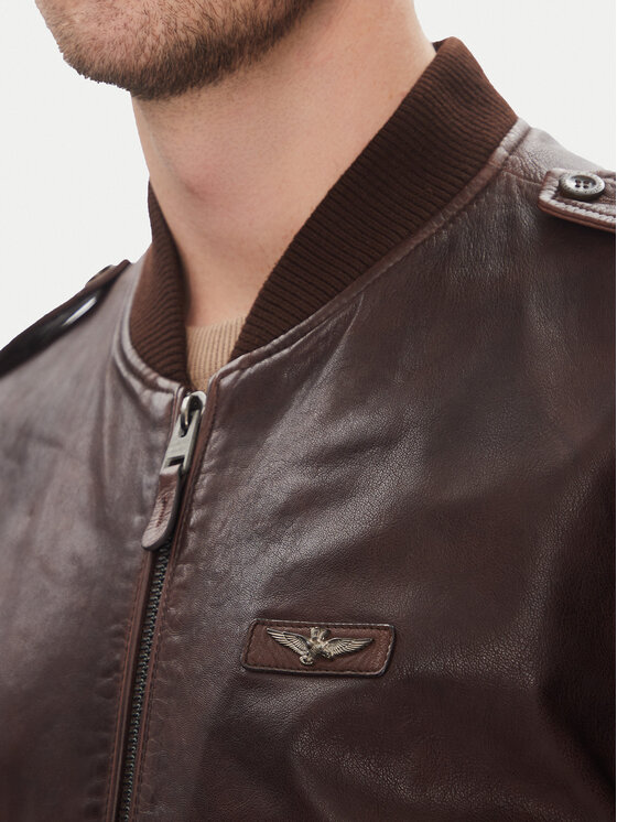 Aeronautica Militare Aeronautica Militare Μπουφάν δερμάτινο 251PN5044PL266 Καφέ Regular Fit
