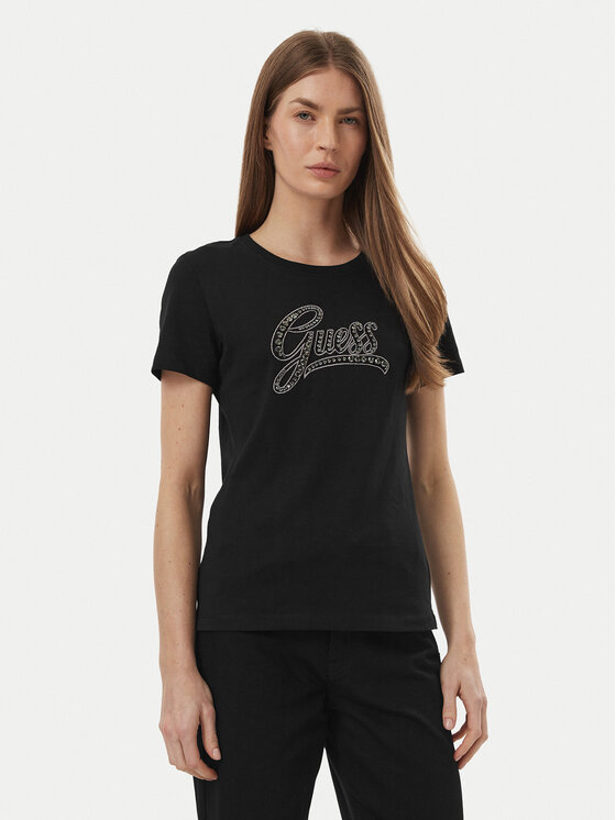 Guess Тишърт W6BI21 K6040 Черен Regular Fit