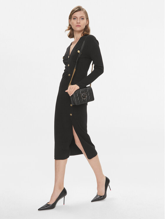 PINKO Pinko Φόρεμα υφασμάτινο Comasico 101925 A16I Μαύρο Slim Fit