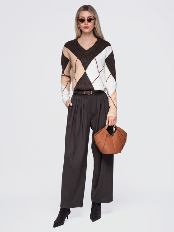Ombre Ombre Svetr OW-SW-E0038 Hnědá Regular Fit
