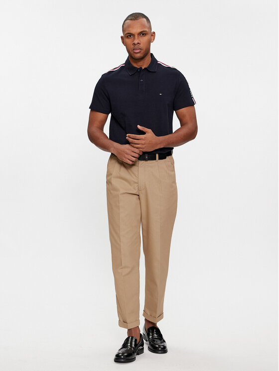 Tommy Hilfiger Tommy Hilfiger Polokošile Global Stripe Monotype Reg Polo MW0MW33591 Tmavomodrá Regular Fit
