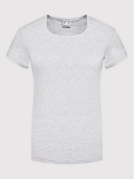 4F 4F T-Shirt NOSH4-TSD350 Šedá Regular Fit