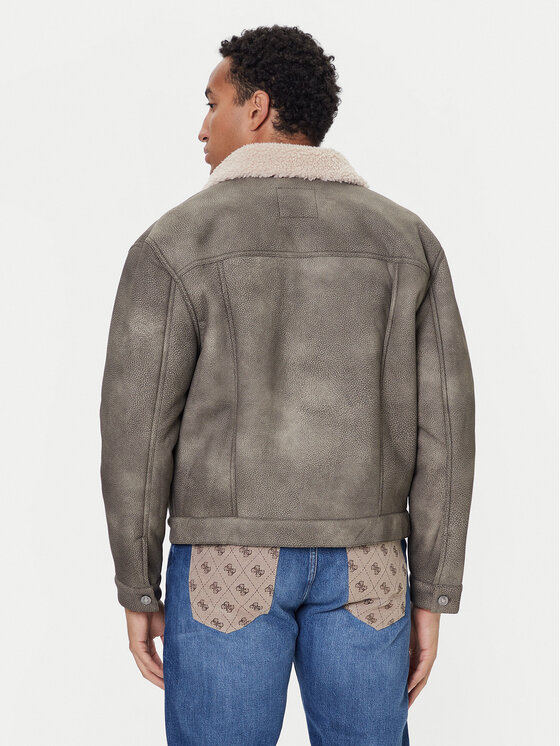 Guess Guess Geacă din imitație de piele M5BL0I W2500 Maro Regular Fit